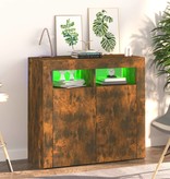 VidaXL Dressoir met LED-verlichting 80x35x75 cm gerookt eikenkleurig