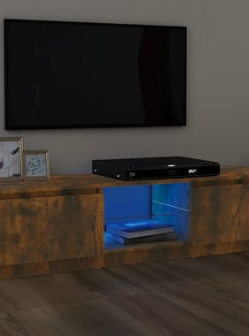 vidaXL Tv-meubel met LED-verlichting 120x30x35,5 cm gerookt eikenkleur