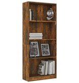 vidaXL Boekenkast 4-laags 60x24x142 cm bewerkt hout gerookt eikenkleur