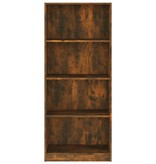 vidaXL Boekenkast 4-laags 60x24x142 cm bewerkt hout gerookt eikenkleur