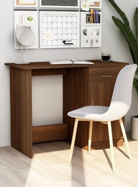 VidaXL Bureau 100x50x76 cm bewerkt hout bruineikenkleurig