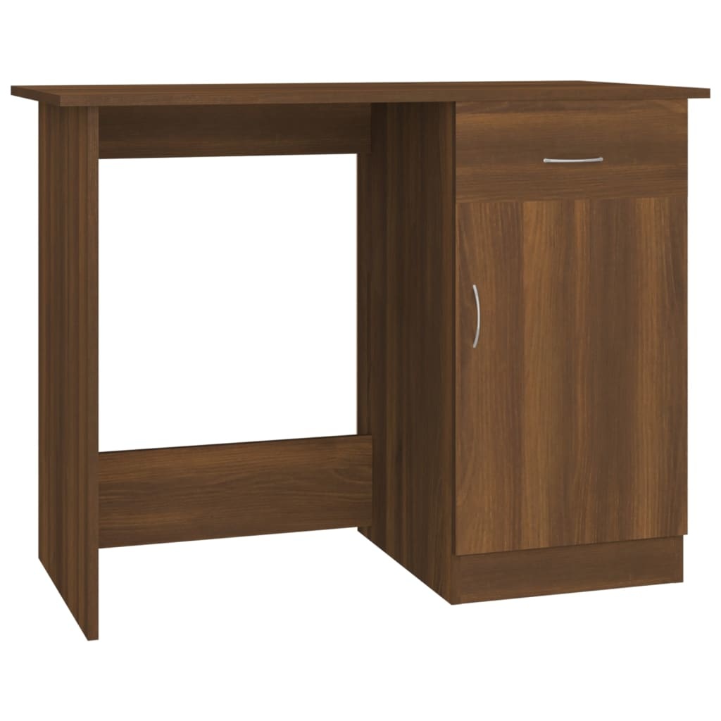 VidaXL Bureau 100x50x76 cm bewerkt hout bruineikenkleurig