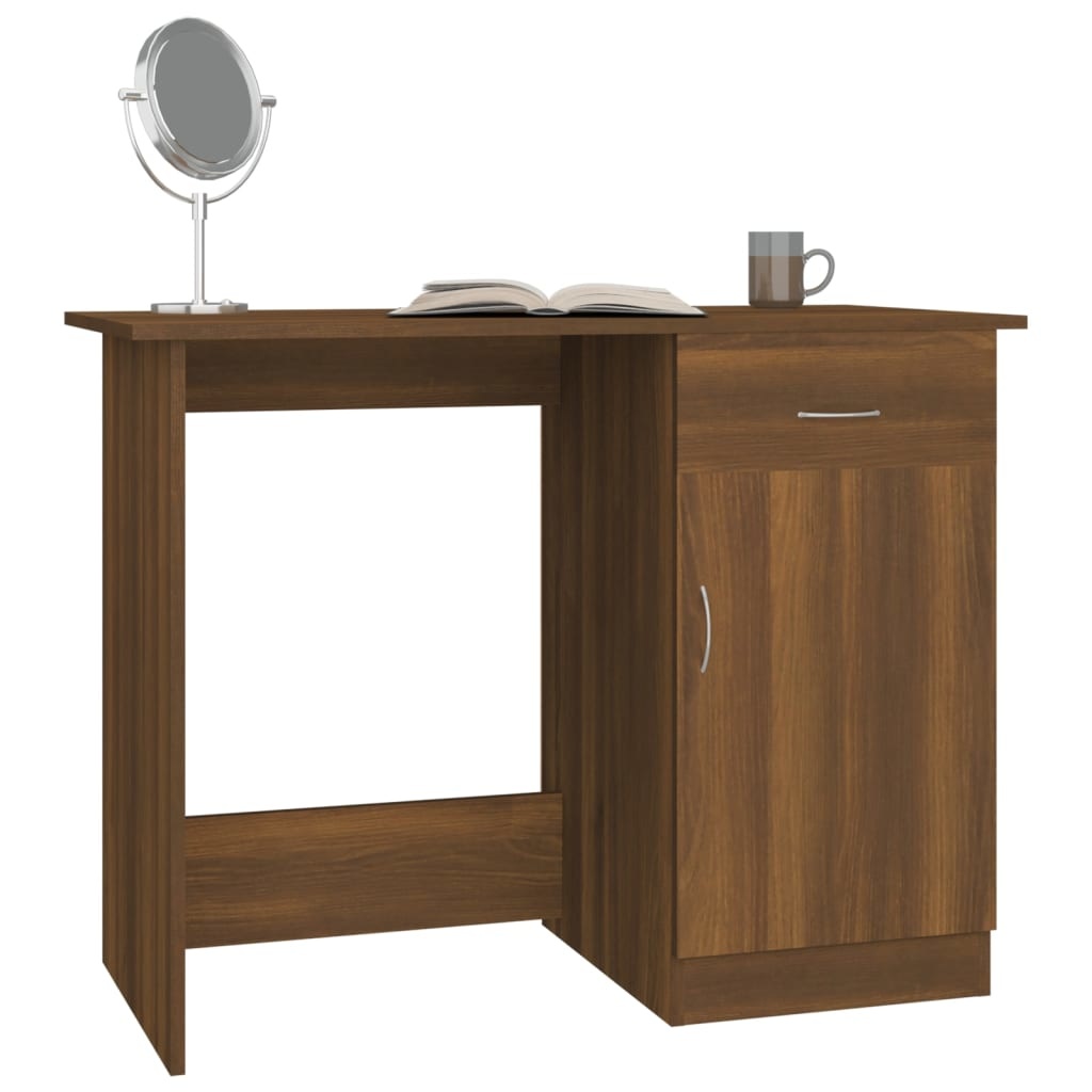 VidaXL Bureau 100x50x76 cm bewerkt hout bruineikenkleurig