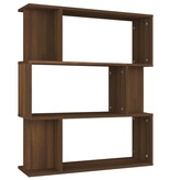 VidaXL Boekenkast / kamerscherm 80x24x96 cm bewerkt hout bruineiken