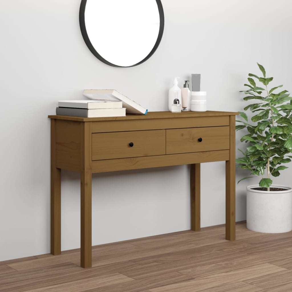VidaXL Wandtafel 100x35x75 cm massief grenenhout honingbruin