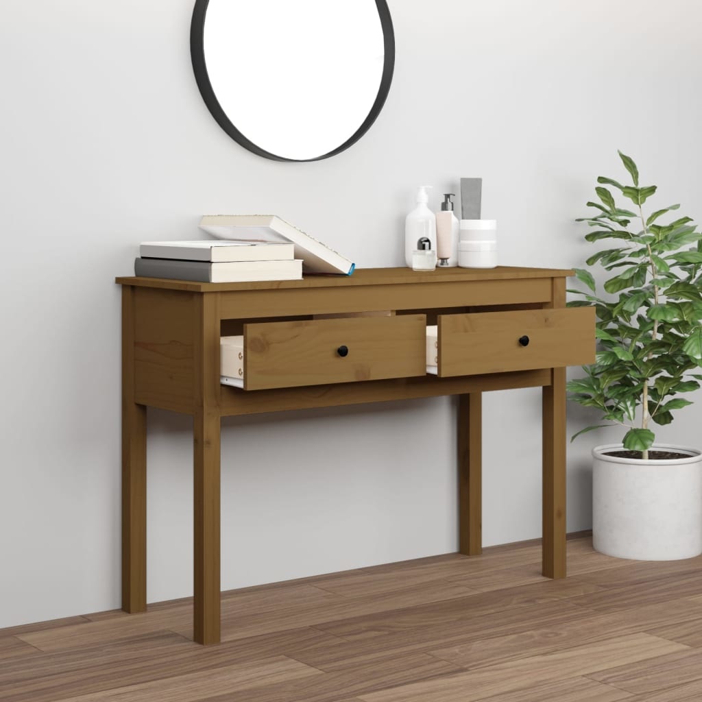 VidaXL Wandtafel 100x35x75 cm massief grenenhout honingbruin