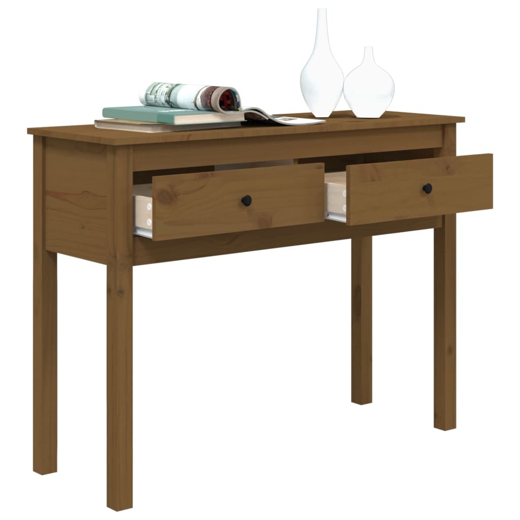 VidaXL Wandtafel 100x35x75 cm massief grenenhout honingbruin
