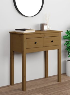 VidaXL Wandtafel 70x35x75 cm massief grenenhout honingbruin