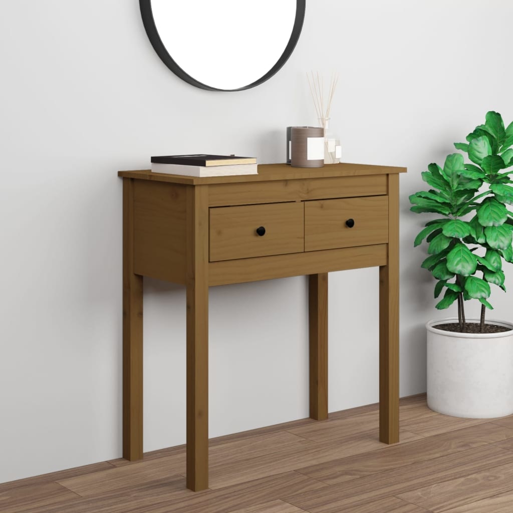 VidaXL Wandtafel 70x35x75 cm massief grenenhout honingbruin