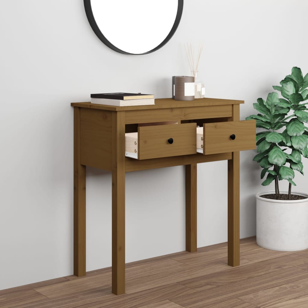VidaXL Wandtafel 70x35x75 cm massief grenenhout honingbruin
