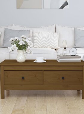 VidaXL Salontafel 100x50x40 cm massief grenenhout honingbruin