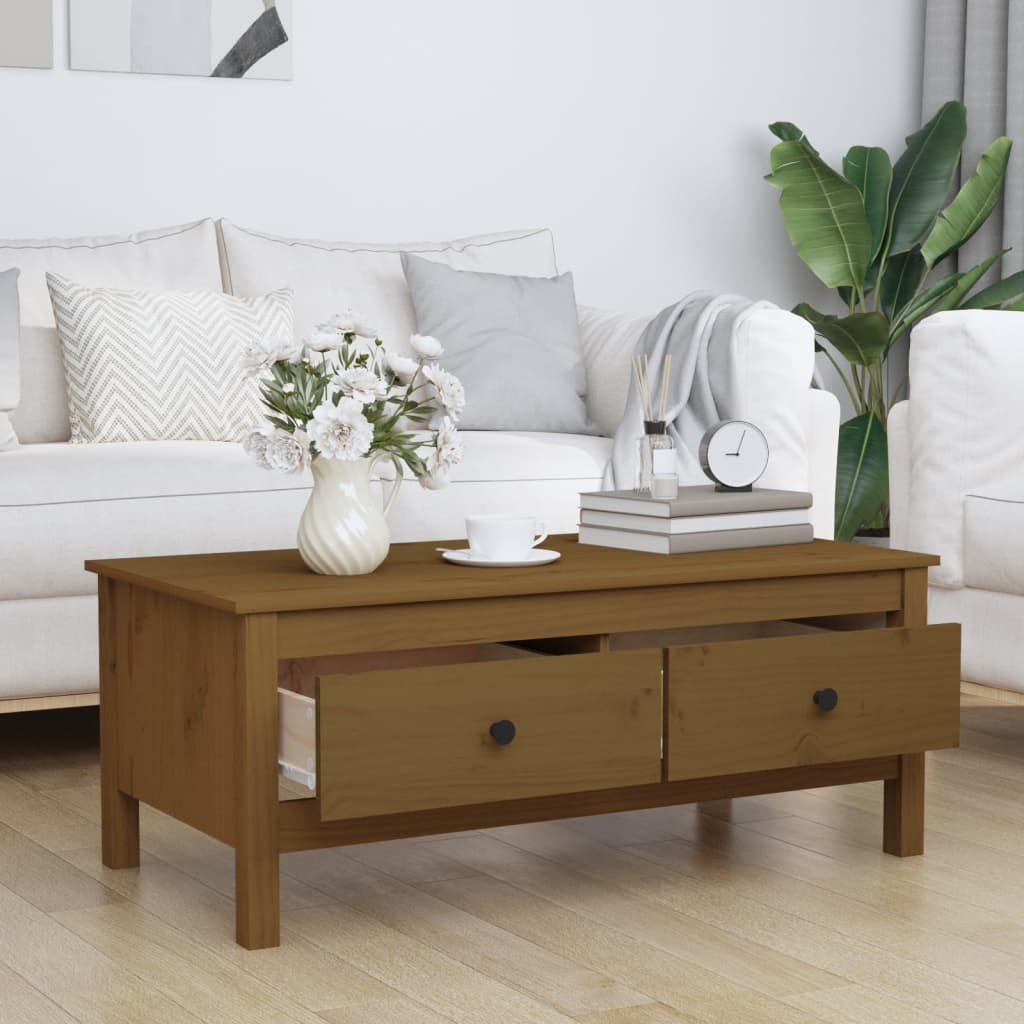VidaXL Salontafel 100x50x40 cm massief grenenhout honingbruin