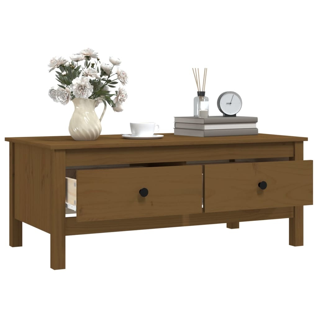 VidaXL Salontafel 100x50x40 cm massief grenenhout honingbruin