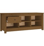 vidaXL Schoenenkast 110x38x45,5 cm massief grenenhout honingbruin