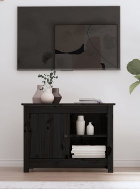 VidaXL Tv-meubel 70x36,5x52 cm massief grenenhout zwart