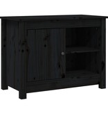 VidaXL Tv-meubel 70x36,5x52 cm massief grenenhout zwart
