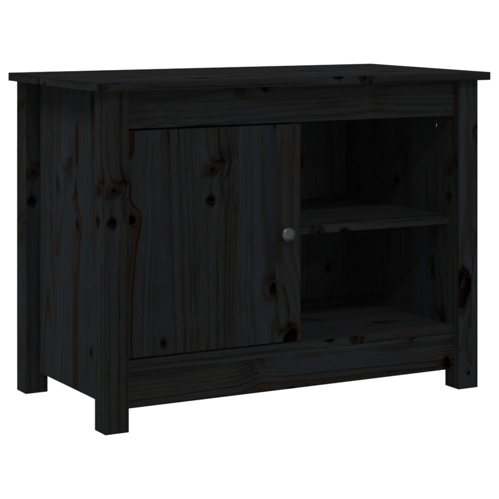 VidaXL Tv-meubel 70x36,5x52 cm massief grenenhout zwart