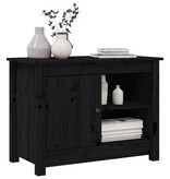 VidaXL Tv-meubel 70x36,5x52 cm massief grenenhout zwart