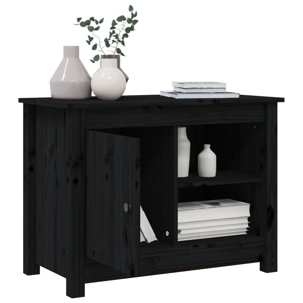 VidaXL Tv-meubel 70x36,5x52 cm massief grenenhout zwart