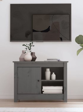 VidaXL Tv-meubel 70x36,5x52 cm massief grenenhout grijs