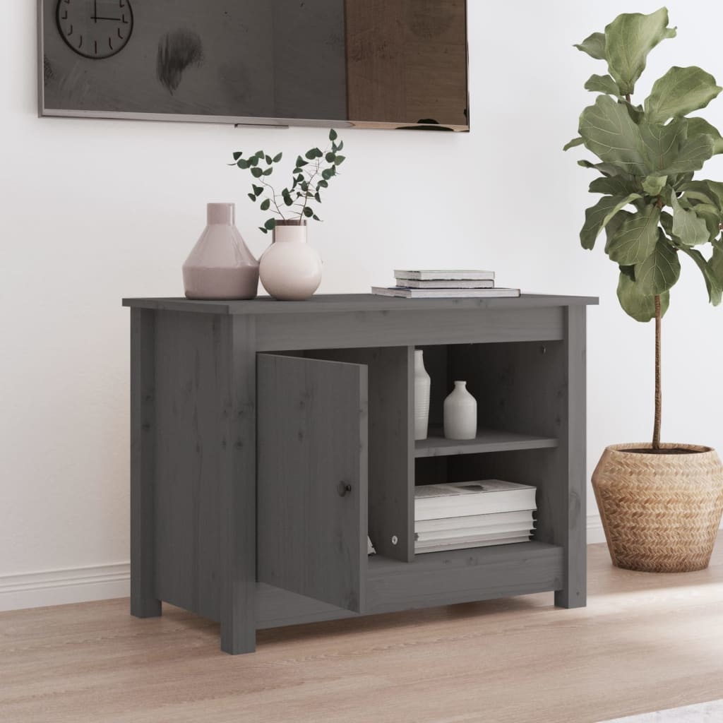 VidaXL Tv-meubel 70x36,5x52 cm massief grenenhout grijs