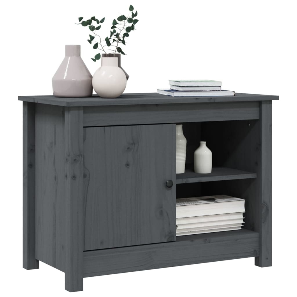 VidaXL Tv-meubel 70x36,5x52 cm massief grenenhout grijs