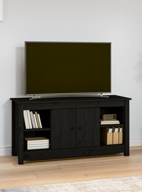 VidaXL Tv-meubel 103x36,5x52 cm massief grenenhout zwart