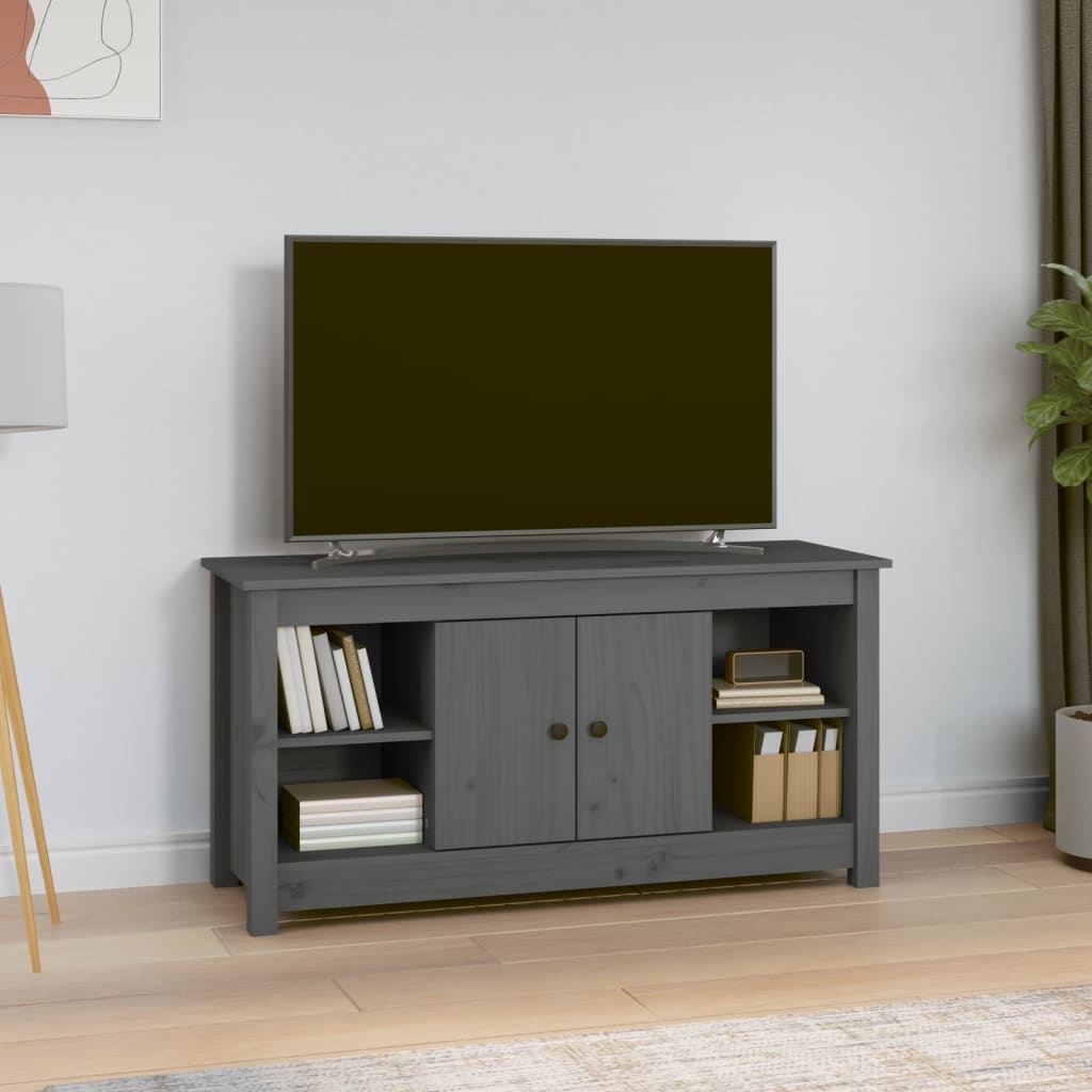 VidaXL Tv-meubel 103x36,5x52 cm massief grenenhout grijs