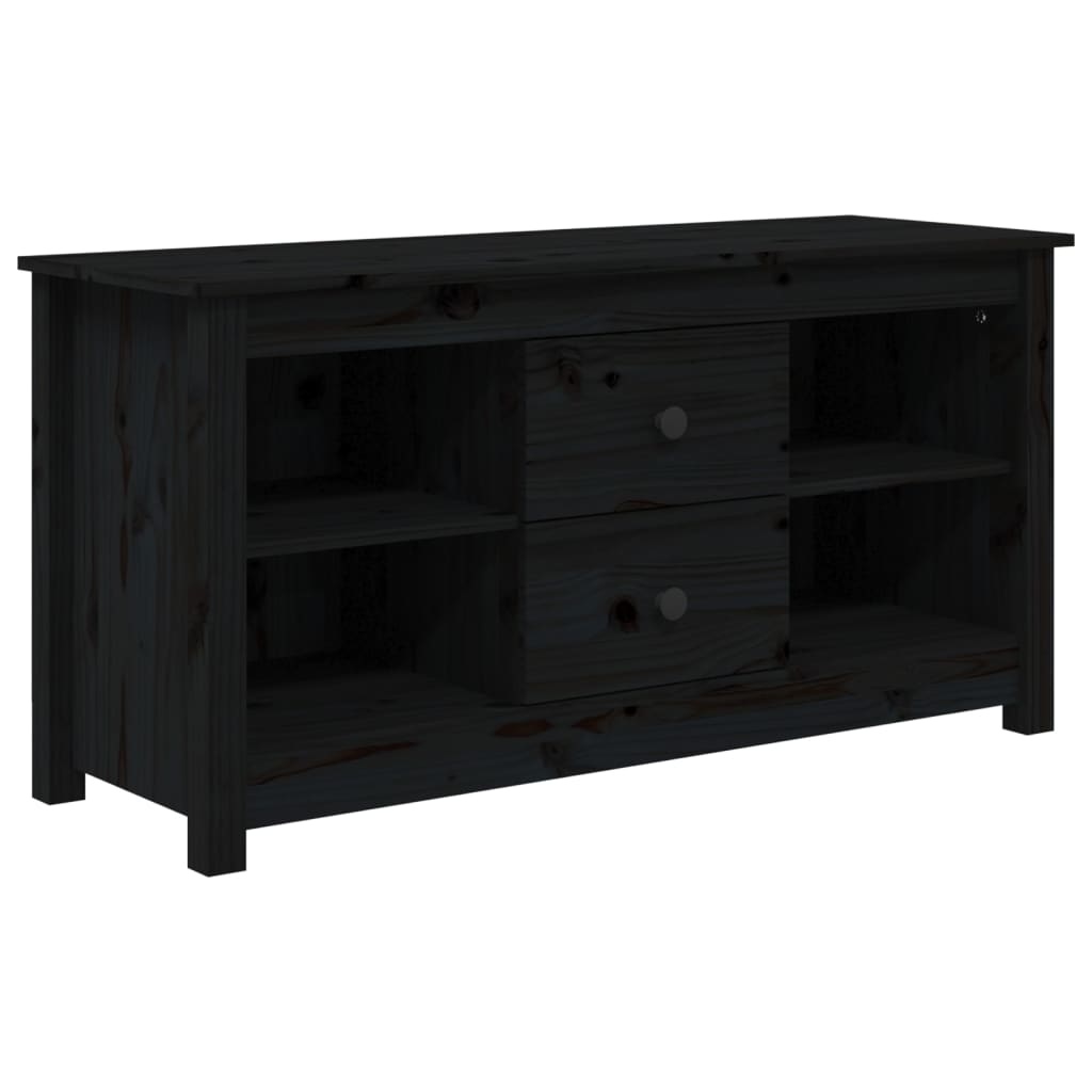 VidaXL Tv-meubel 103x36,5x52 cm massief grenenhout zwart