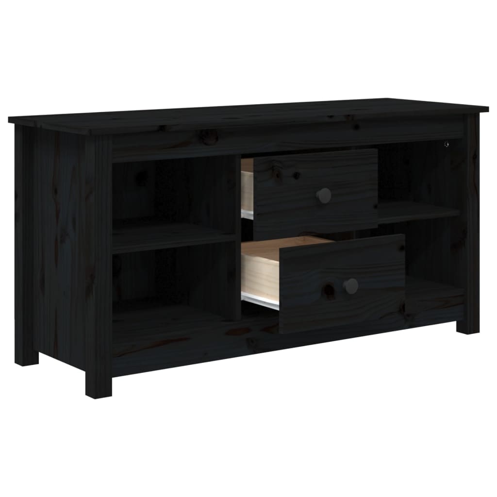 VidaXL Tv-meubel 103x36,5x52 cm massief grenenhout zwart