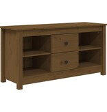 VidaXL Tv-meubel 103x36,5x52 cm massief grenenhout honingbruin