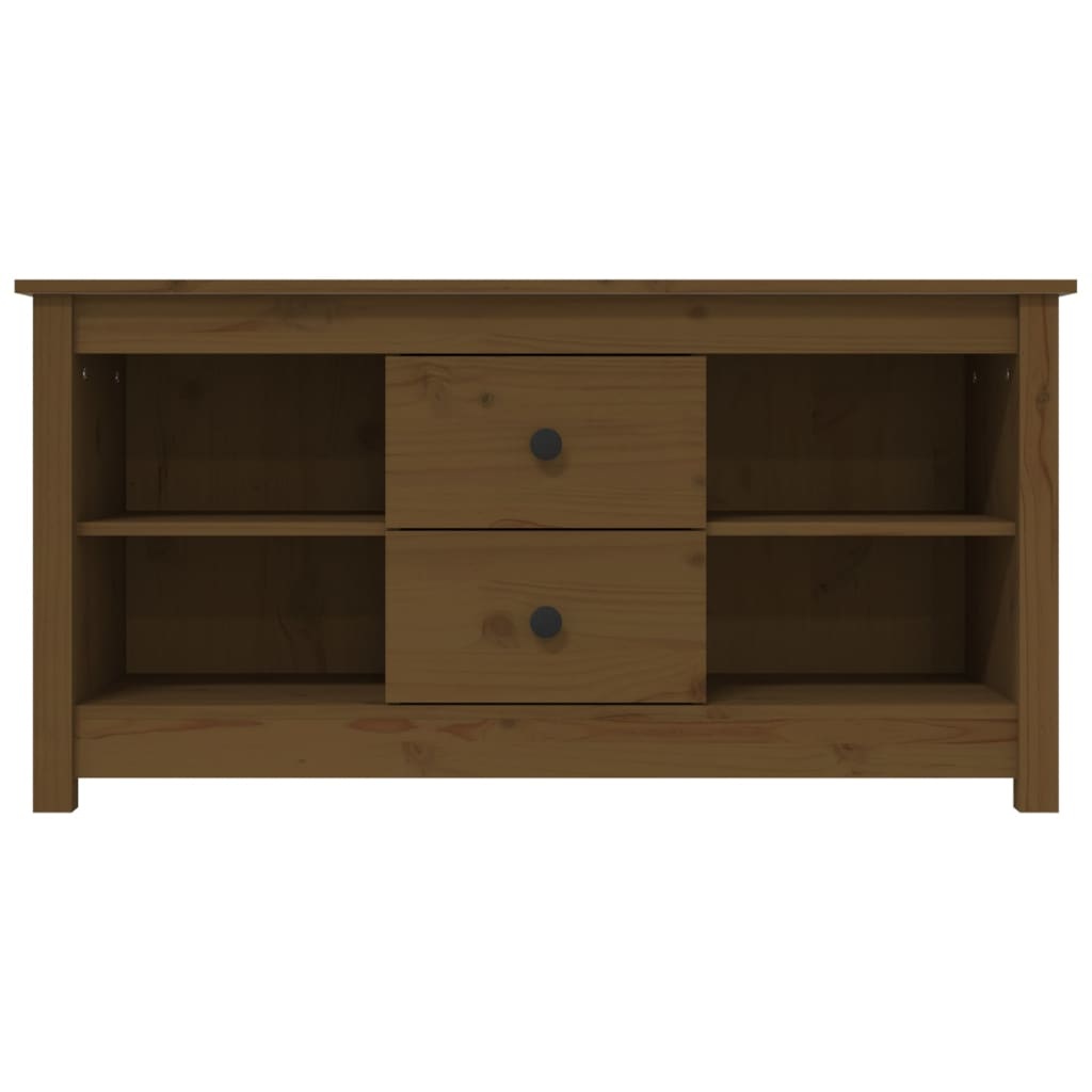 VidaXL Tv-meubel 103x36,5x52 cm massief grenenhout honingbruin