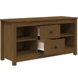 VidaXL Tv-meubel 103x36,5x52 cm massief grenenhout honingbruin