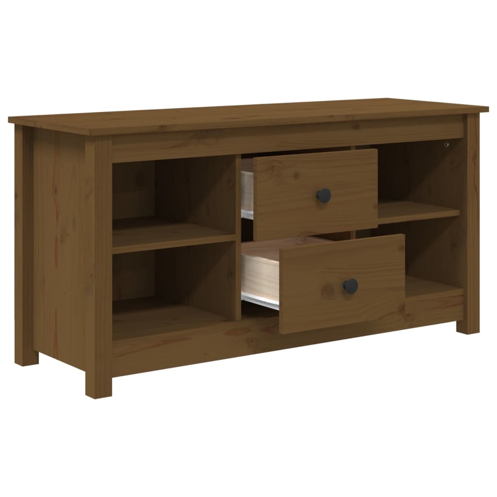 VidaXL Tv-meubel 103x36,5x52 cm massief grenenhout honingbruin