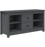 VidaXL Tv-meubel 103x36,5x52 cm massief grenenhout grijs