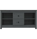 VidaXL Tv-meubel 103x36,5x52 cm massief grenenhout grijs