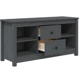 VidaXL Tv-meubel 103x36,5x52 cm massief grenenhout grijs