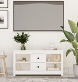 VidaXL Tv-meubel 103x36,5x52 cm massief grenenhout wit