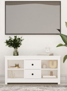 VidaXL Tv-meubel 103x36,5x52 cm massief grenenhout wit