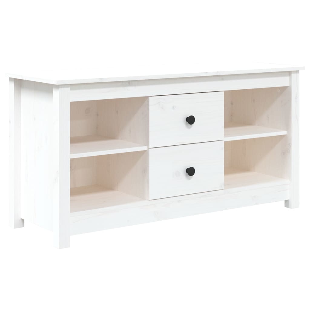 VidaXL Tv-meubel 103x36,5x52 cm massief grenenhout wit