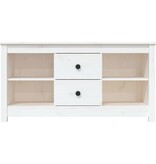 VidaXL Tv-meubel 103x36,5x52 cm massief grenenhout wit