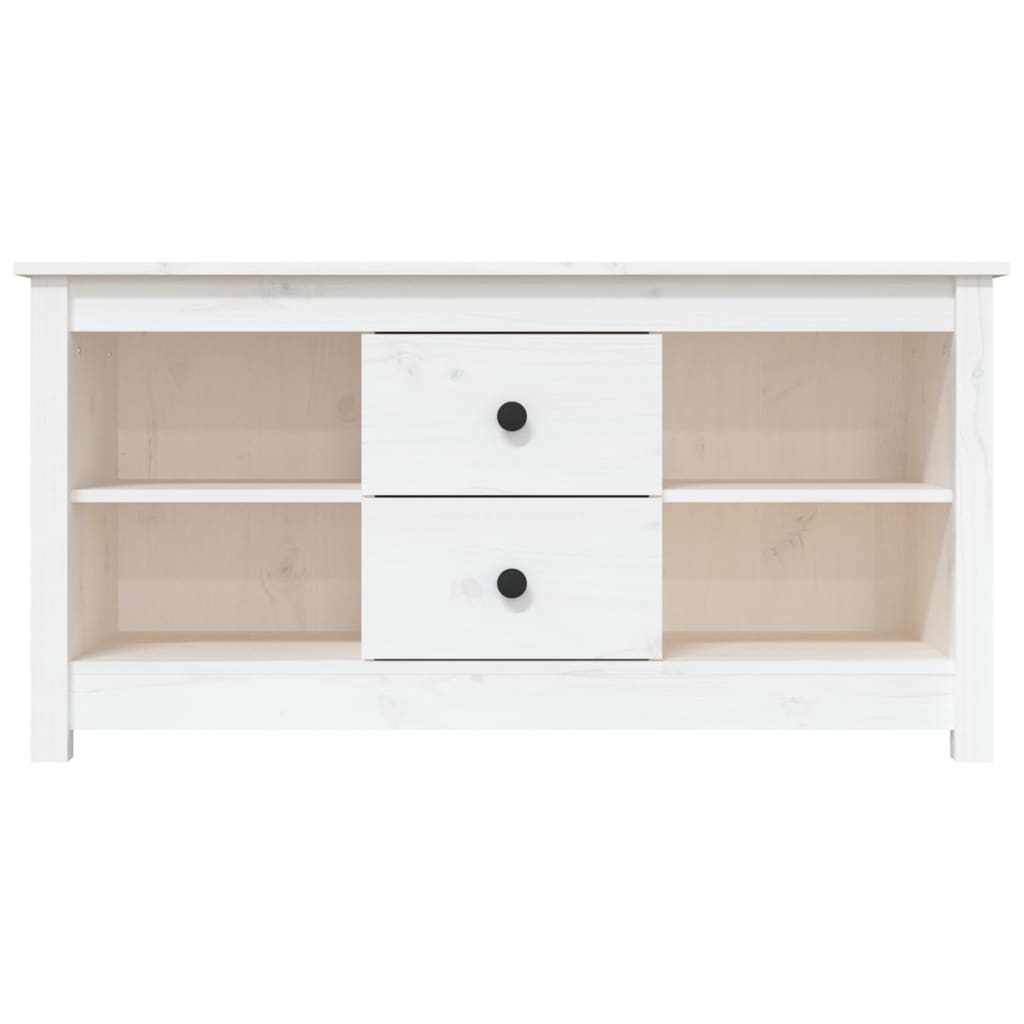 VidaXL Tv-meubel 103x36,5x52 cm massief grenenhout wit