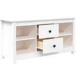 VidaXL Tv-meubel 103x36,5x52 cm massief grenenhout wit