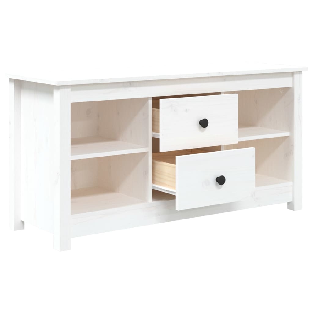 VidaXL Tv-meubel 103x36,5x52 cm massief grenenhout wit