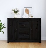 VidaXL Dressoir 100x35x74 cm massief grenenhout zwart