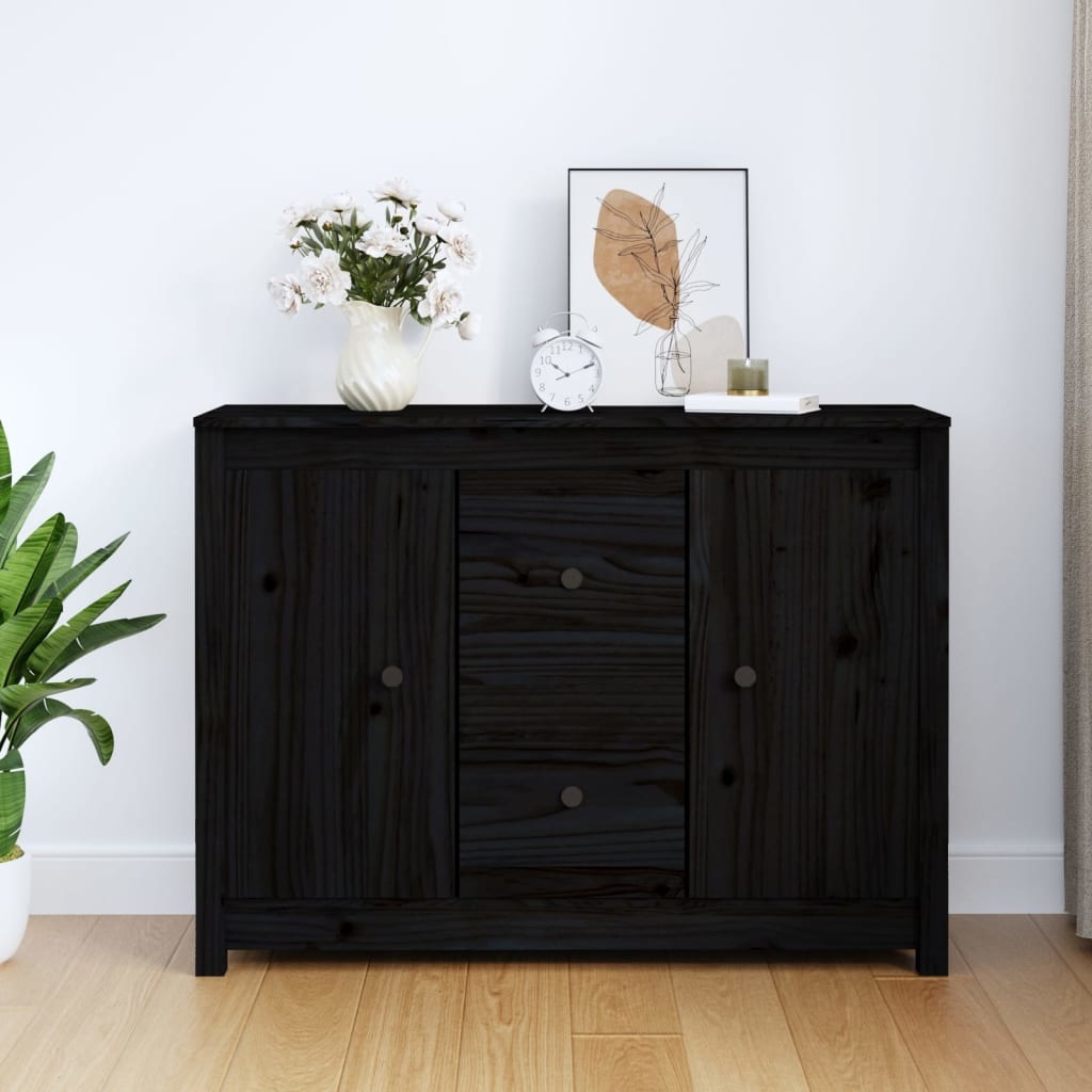 VidaXL Dressoir 100x35x74 cm massief grenenhout zwart