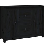 VidaXL Dressoir 100x35x74 cm massief grenenhout zwart