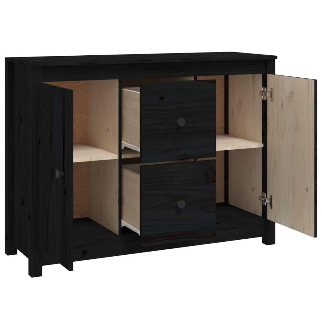 VidaXL Dressoir 100x35x74 cm massief grenenhout zwart