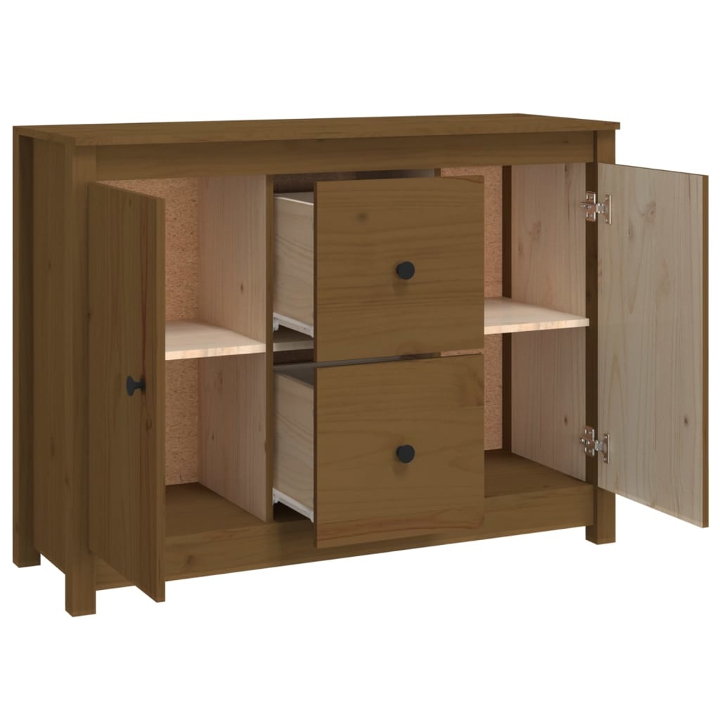 VidaXL Dressoir 100x35x74 cm massief grenenhout honingbruin