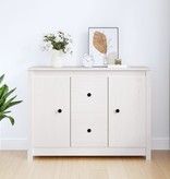VidaXL Dressoir 100x35x74 cm massief grenenhout wit